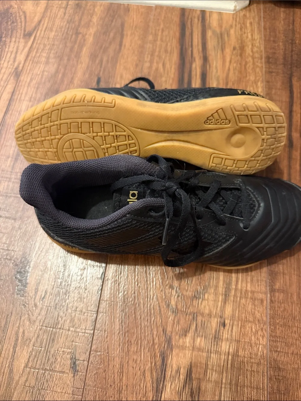 adidas Predator Indoor Soccer Shoes Black with Gum